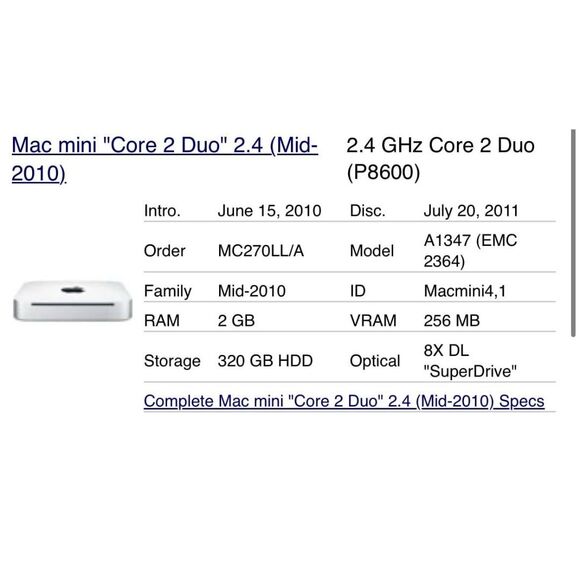 Apple mac mini A1347 mini computer - Picture 5 of 5